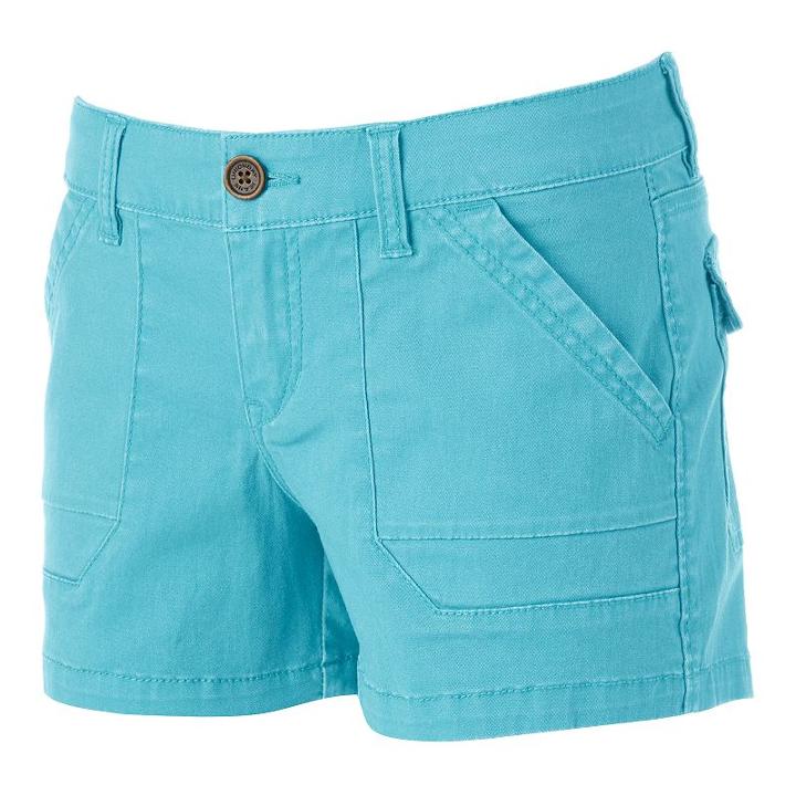 Juniors' Unionbay Stretch Twill Shortie Shorts, Teens, Size: 9, Turquoise/blue (turq/aqua)