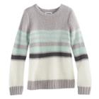 Girls 4-12 Sonoma Goods For Life&trade; Striped Sparkle Sweater, Size: 8, Brt Green
