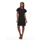 Women's Sharagano Flutter Sleeve Crepe Sheath Dress, Size: 4, Black