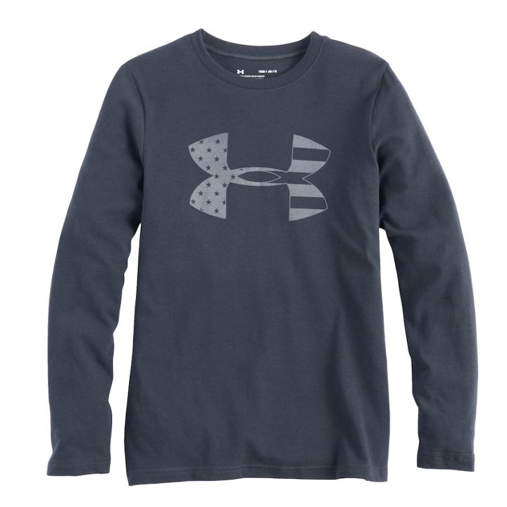 Boys 8-20 Under Armour American Flag Logo Tee, Size: Xl, Black