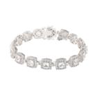 Sterling Silver Lab-created White Sapphire Halo Bracelet, Women's, Size: 7.5