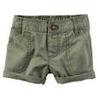 Girls 4-8 Carter's Cuffed Twill Shorts, Girl's, Size: 4, Green Oth