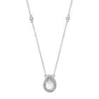 Sterling Silver White Topaz Teardrop Necklace, Women's, Size: 18