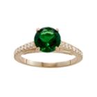 10k Gold Simulated Emerald & Lab-created White Sapphire Ring, Women's, Size: 7, Green