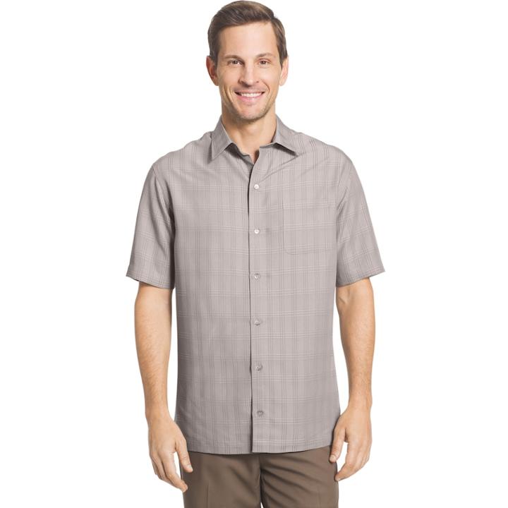 Big & Tall Van Heusen Classic-fit Dobby Button-down Shirt, Men's, Size: L Tall, Grey