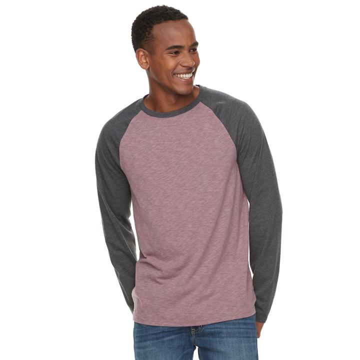 Men's Urban Pipeline&reg; Ultimate Raglan Tee, Size: Xl, Med Pink