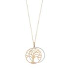 Two Tone 14k Gold Tree Of Life Pendant Necklace, Women's, Size: 18