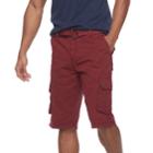 Men's Rawx Regular-fit Belted Cargo Shorts, Size: 32, Pink