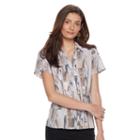 Women's Dana Buchman Release-pleat Blouse, Size: Medium, Silver