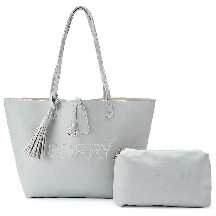 Olivia Miller Perforated Tote With Pouch, Women's, Grey