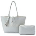 Olivia Miller Perforated Tote With Pouch, Women's, Grey