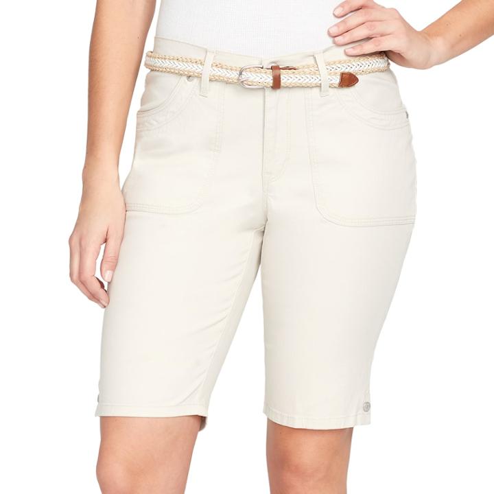 Women's Gloria Vanderbilt Jamie Belted Bermuda Jean Shorts, Size: 10, Brown