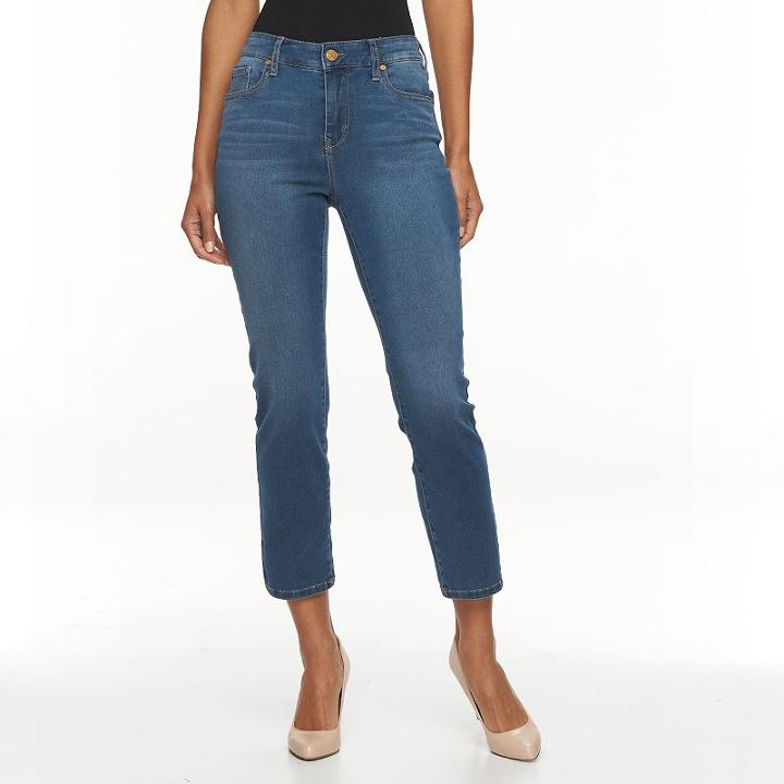 Women's Gloria Vanderbilt Bridget Straight-leg Ankle Jeans, Size: 6 Avg/reg, Light Blue