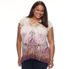 Plus Size World Unity Printed Sublimation Tee, Women's, Size: 0x, Dark Brown