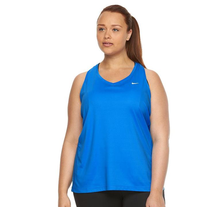 Plus Size Nike Ext Miler Dri-fit Racerback Running Tank, Women's, Size: 2xl, Brt Blue