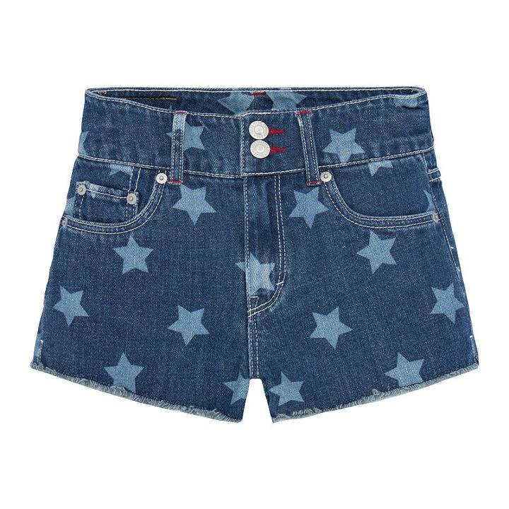 Girls 7-16 Levi's High Rise Novelty Shorty Jean Shorts, Girl's, Size: 8, Med Blue