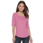 Women's Apt. 9&reg; Essential Elbow-sleeve Tee, Size: Small, Med Pink