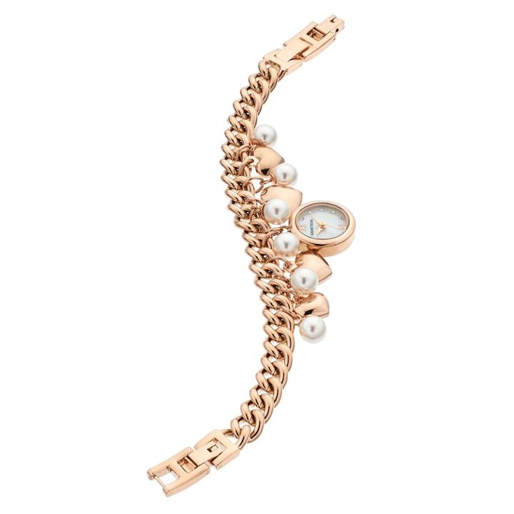 Armitron Women's Crystal & Heart Charm Watch - 75/5578mprg, Size: Small, Pink