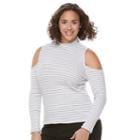 Juniors' Plus Size So&reg; Mockneck Cold-shoulder Top, Girl's, Size: 2xl, White