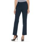Women's Dana Buchman Slim Straight-leg Pants, Size: 6, Blue (navy)