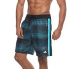 Men's Adidas Vara Striped Microfiber Volley Shorts, Size: Xxl, Turquoise/blue (turq/aqua)