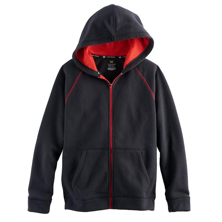 Boys 8-20 Tek Gear&reg; Ultra-soft Fleece Hoodie, Size: M(10-12), Black
