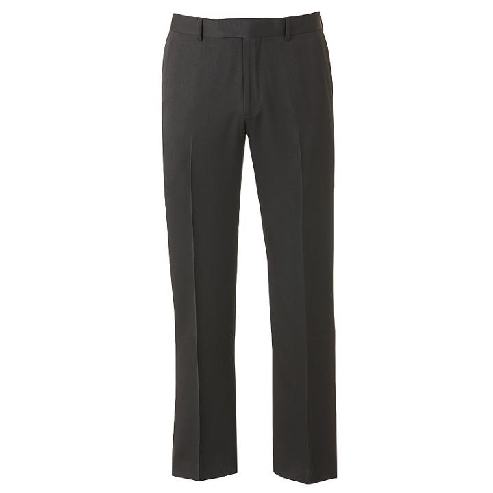 Men's Axist Ultra No Iron Melange Flat Front Dress Pants, Size: 33x32, Grey Other
