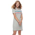 Juniors' Love, Fire Polo Short Sleeve Dress, Teens, Size: Medium, Med Grey