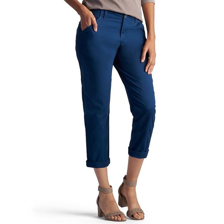 Women's Lee Essential Chino Capris, Size: 6 Avg/reg, Blue