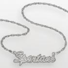 Michigan State Spartans Sterling Silver Script Pendant, Women's, Size: 18, Multicolor