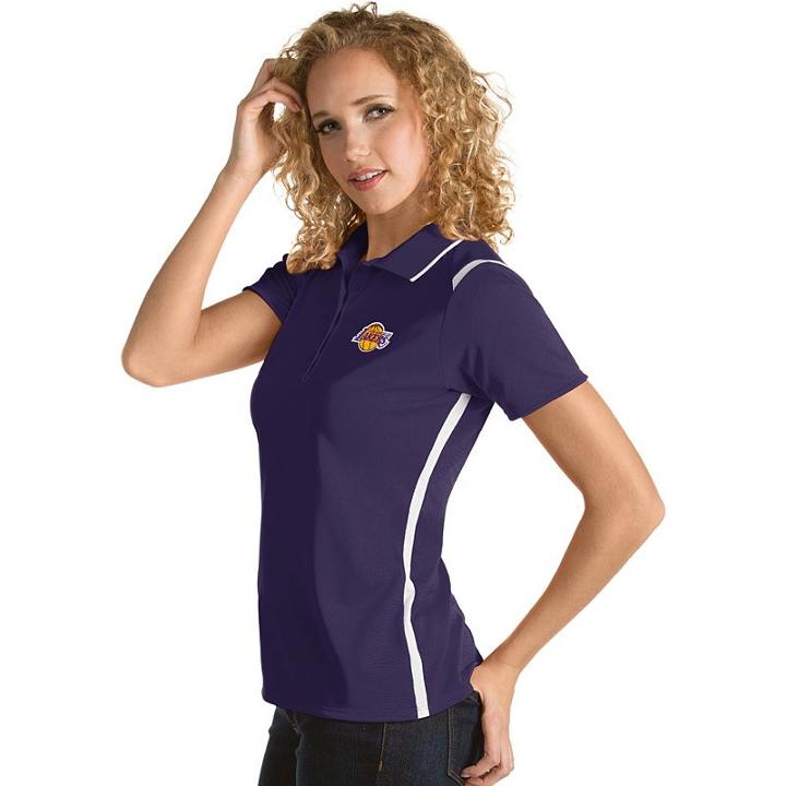 Women's Antigua Los Angeles Lakers Merit Desert Dry Polo, Size: Large, Drk Purple