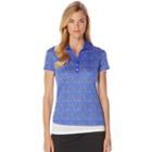 Women's Grand Slam Performance Striped Golf Polo, Size: Large, Med Blue