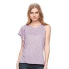 Women's Apt. 9&reg; Striped One-shoulder Top, Size: Small, Lt Purple