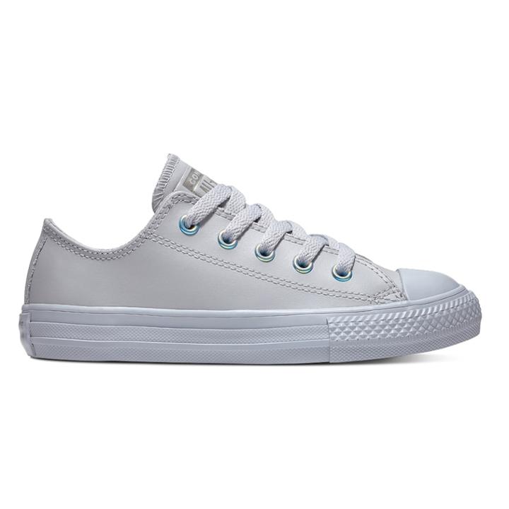 Girls' Converse Chuck Taylor All Star Leather Sneakers, Size: 4, Grey