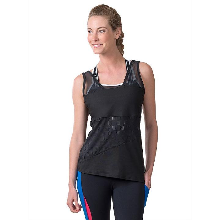 Women's Soybu Stacked Yoga Tank, Size: Large, Black