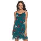Juniors' Mudd&reg; Printed Chiffon Slip Dress, Teens, Size: Xl, Green