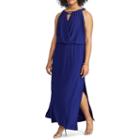 Plus Size Chaps Keyhole Surplice Maxi Dress, Women's, Size: 18 W, Blue