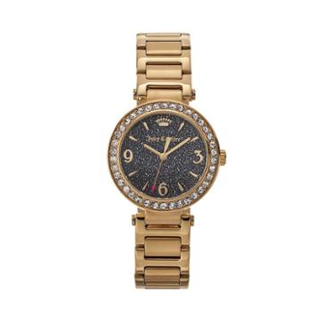 Juicy Couture Women's Victoria Crystal Stainless Steel Watch, Size: Medium, Gold