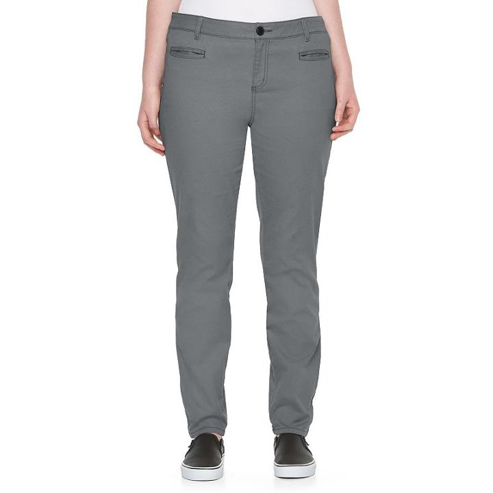 Juniors' Plus Size So&reg; Perfectly Soft Skinny Uniform Pants, Girl's, Size: 18 W, Med Grey