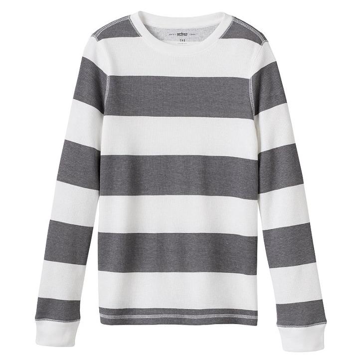 Boys 8-20 Urban Pipeline Striped Thermal Tee, Boy's, Size: Large, White