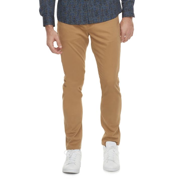 Men's Marc Anthony Slim-fit Brushed Sateen Pants, Size: 34x30, Med Beige