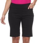 Women's Dana Buchman 11-in. Pull-on Bermuda Shorts, Size: Medium, Black