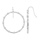 Lc Lauren Conrad Simulated Crystal Nickel Free Hoop Drop Earrings, Women's, Silver