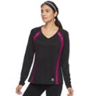 Women's Fila Sport&reg; Basic V-neck Long Sleeve Tee, Size: Xs, Black