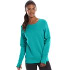 Women's Tek Gear&reg; Fleece Crewneck Sweatshirt, Size: Medium, Turquoise/blue (turq/aqua)
