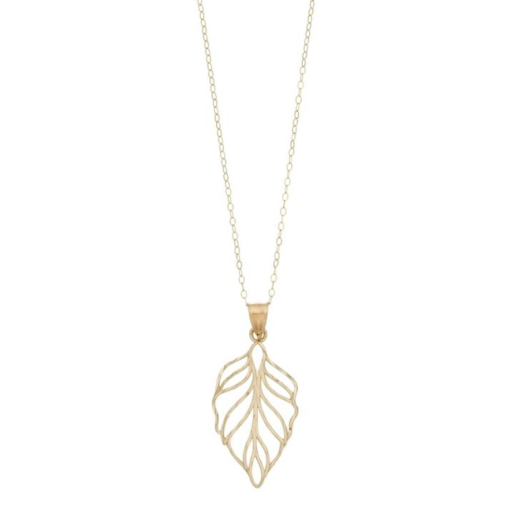 14k Gold Cutout Leaf Pendant Necklace, Women's, Size: 18