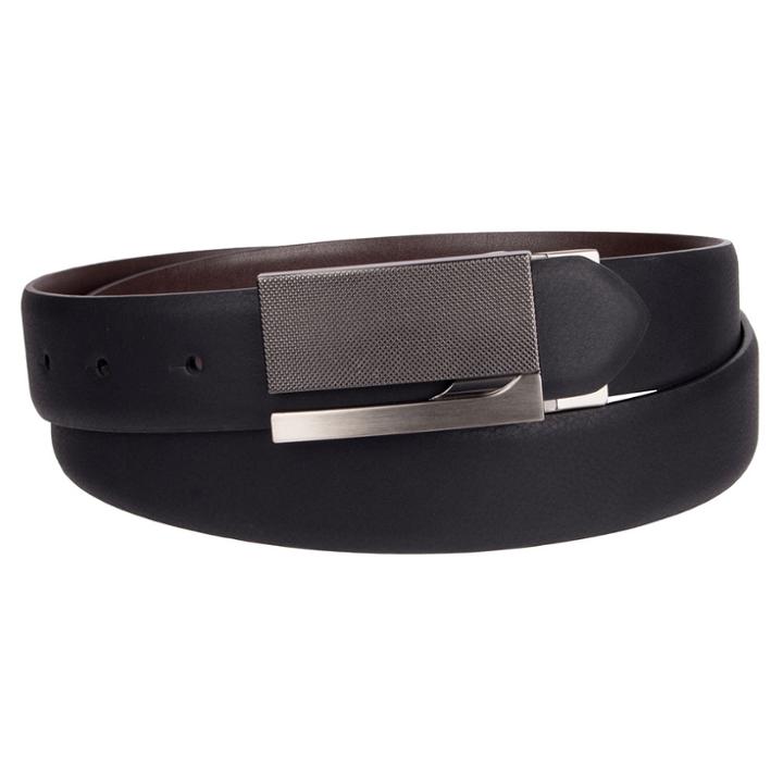 Men's Apt. 9&reg; Textured Reversible Plaque Buckle Belt, Size: 36, Grey (charcoal)