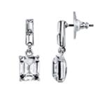 1928 Simulated Crystal Drop Earrings, Women's, White