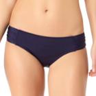 Women's Cole Of California Shirred Bikini Bottoms, Size: Medium, Blue (navy)