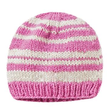 Sijjl, Women's Striped Wool Beanie, Pink